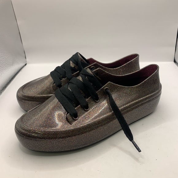 Melissa Other - Melissa Ulitsa Black Glitter Jelly Sneaker NWOB size 5 100% real plastic